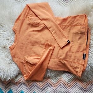 7 Mesh cycling base layer thermal long sleeve small orange